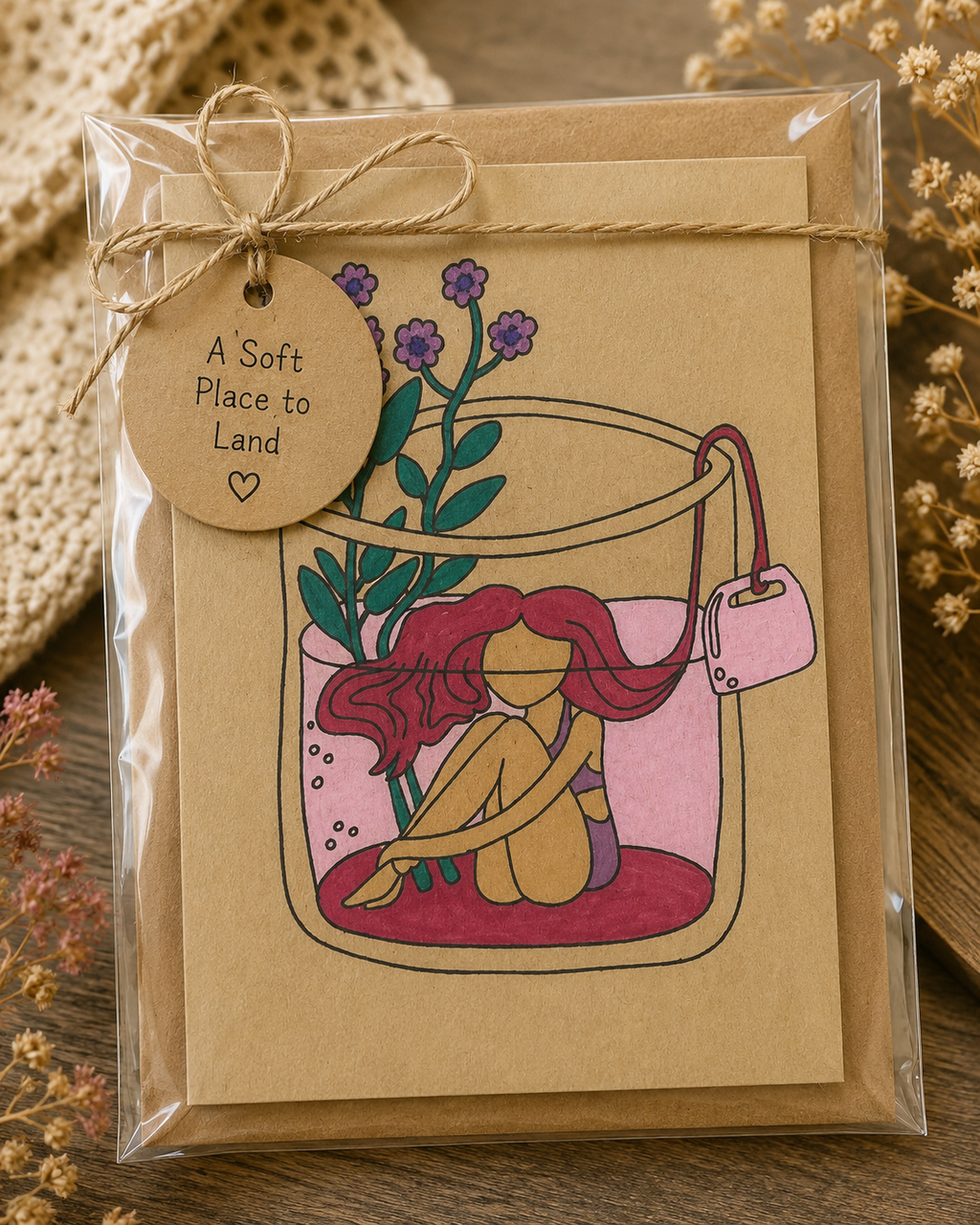 Blooming in her own world| Inspirational Greeting Card