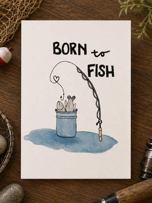 Born to fish | Greeting Card