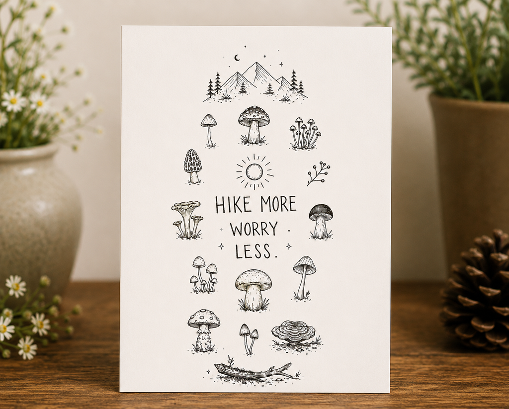 Hike More, Worry Less | Greeting Card