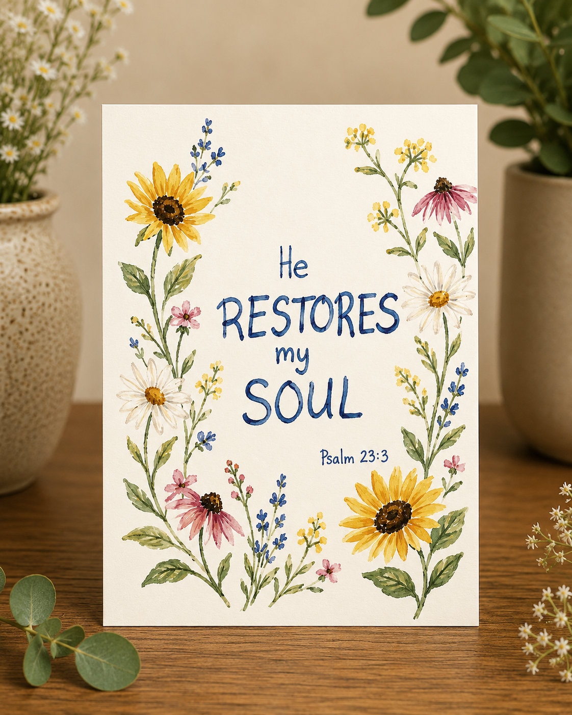 He Restores My Soul | Greeting Card