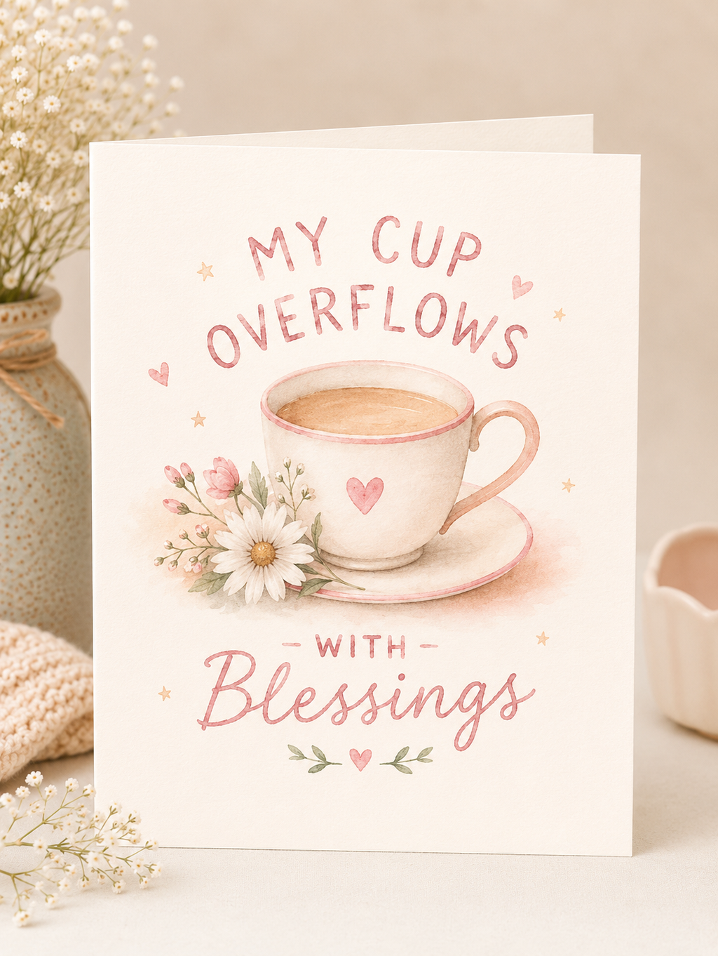 My Cup Overflows | Greeting Card