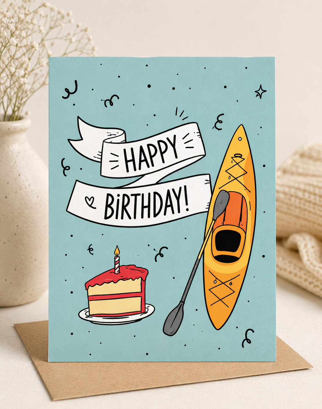 Happy Birthday, Adventure Awaits | Kayak Birthday Card