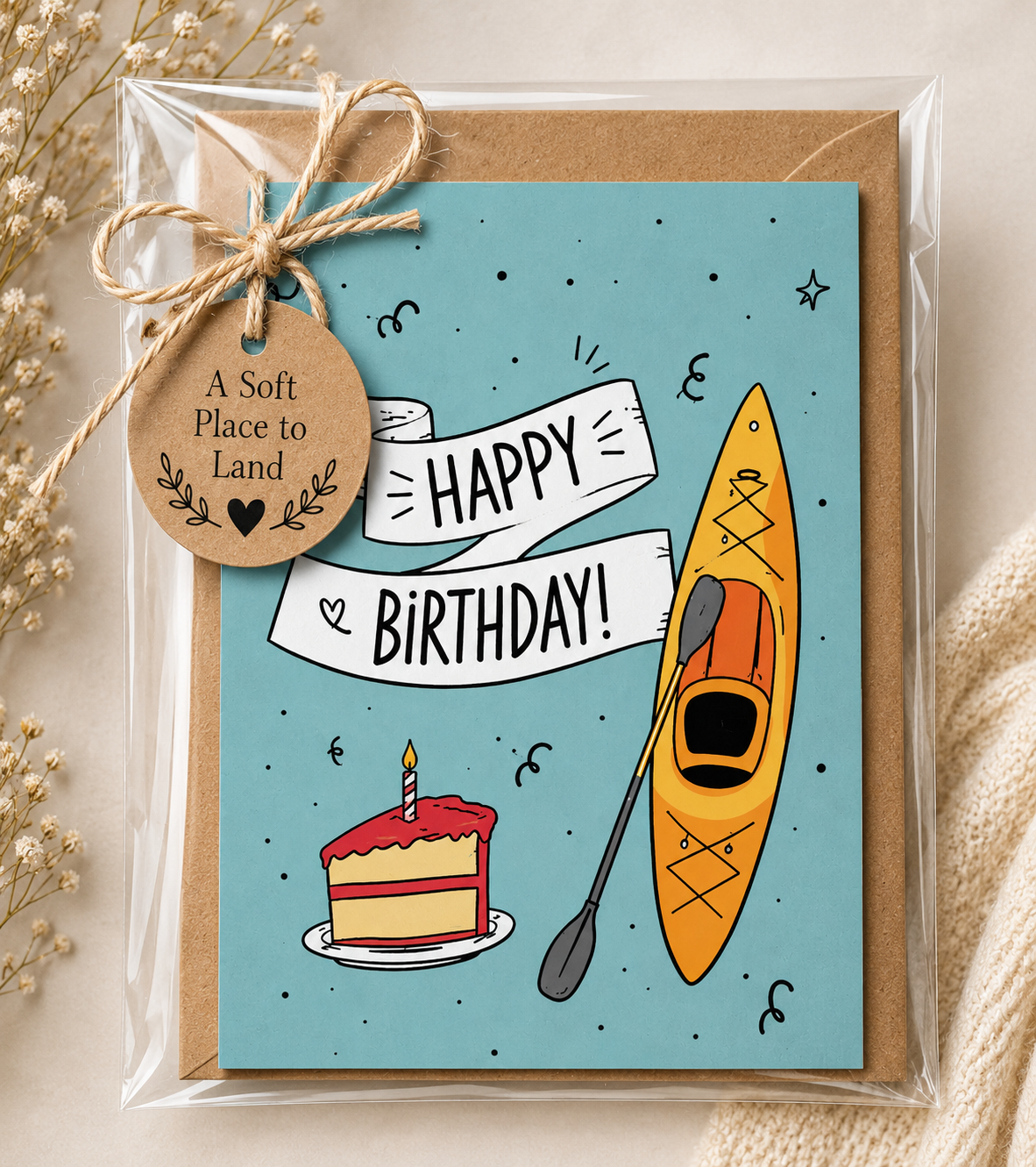 Happy Birthday, Adventure Awaits | Kayak Birthday Card