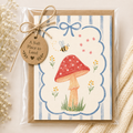 Bee & Mushroom Garden | Whimsical Greeting Card