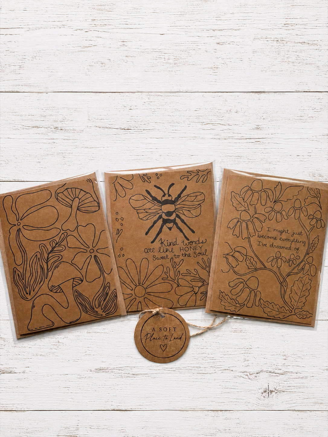 Nature In Words-Set of 3-Handmade