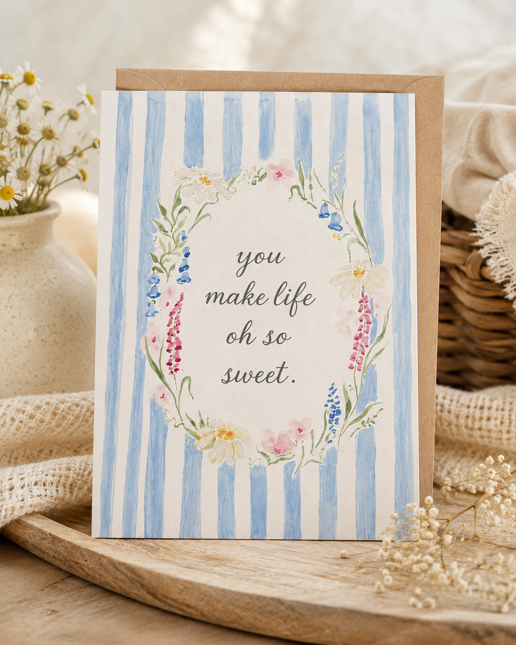 You Make Life Oh So Sweet | Watercolor Greeting Card